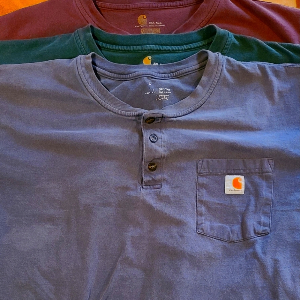 Carhartt 3 Button Short Sleeve Tshirts x3 3xlt